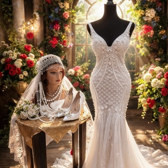 Juliet’s Secret | 2-Piece Vintage Pearl Bridal Set (NWT) - Picture 2 of 7